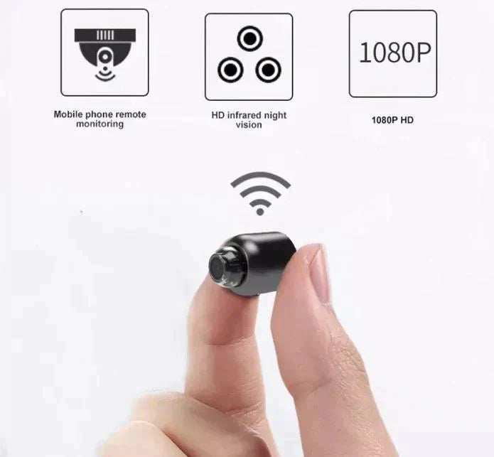 Caméra IP Wi-Fi ultra-compacte | Full HD 1080p | Objectif grand-angle de 120° | Vision nocturne infrarouge et capteur de mouvement | Audio bidirectionnel | Accès à distance partout dans le monde