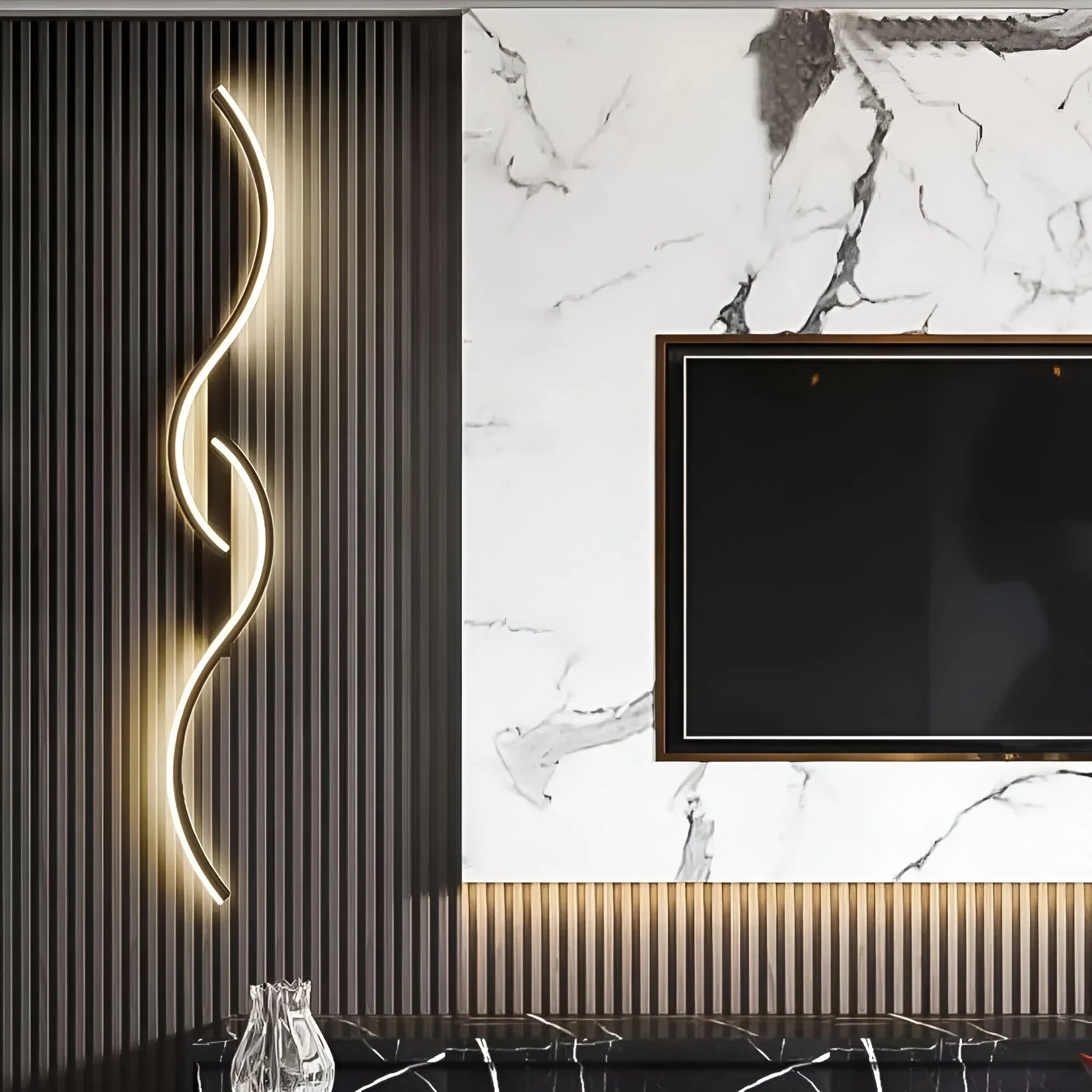 Applique murale incurvée moderne pour éclairage intérieur atmosphérique | Sansotis