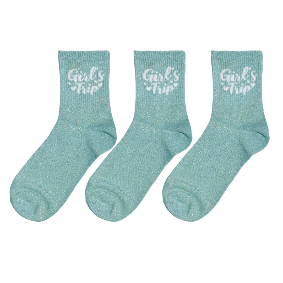 Chaussettes "Girls Trip" Pailletées – Confort, Style Rétro & Brillance Originale