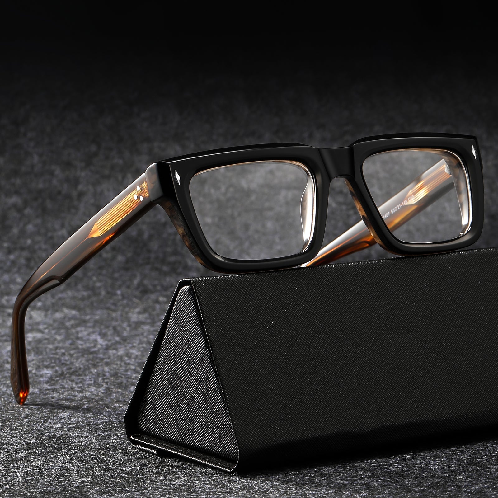 Majeed Monture de lunettes rectangulaires rétro en acétate