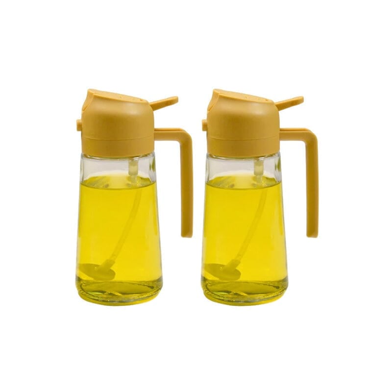 Pulvérisateur et distributeur d'huile 2-en-1 en verre 470 ml — pulvérisateur et verseur de cuisine avec pompe doseuse