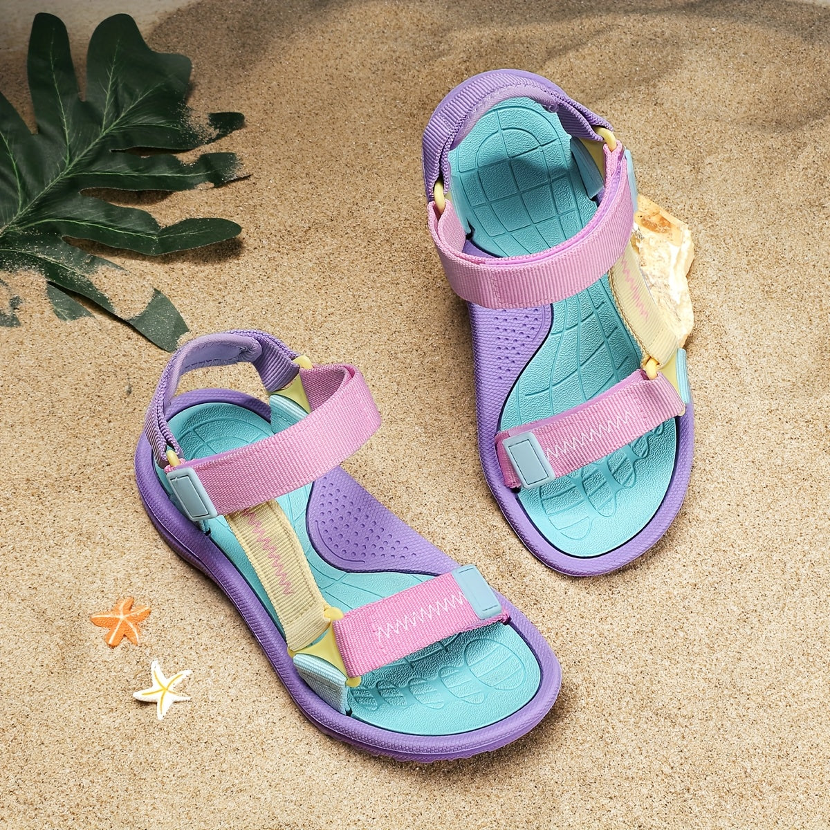 Sandales confortables pour filles, à lanières réglables et semelle légère