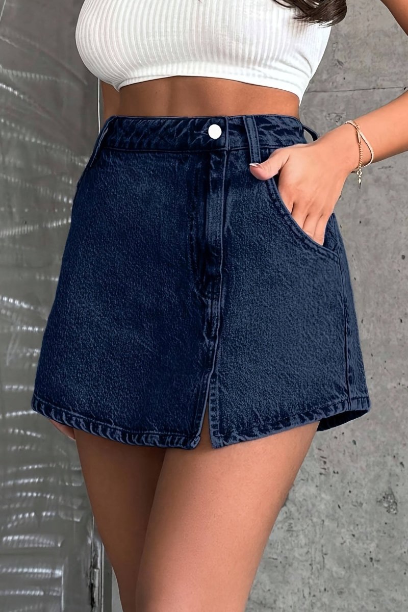 KAZLYNNA – Édition limitée jupe-short en denim lavé