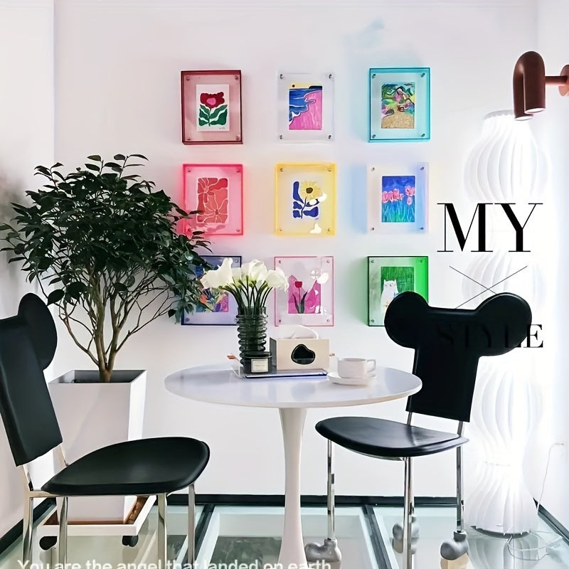 VividFrame – Cadre photo transparent coloré pour mur et table