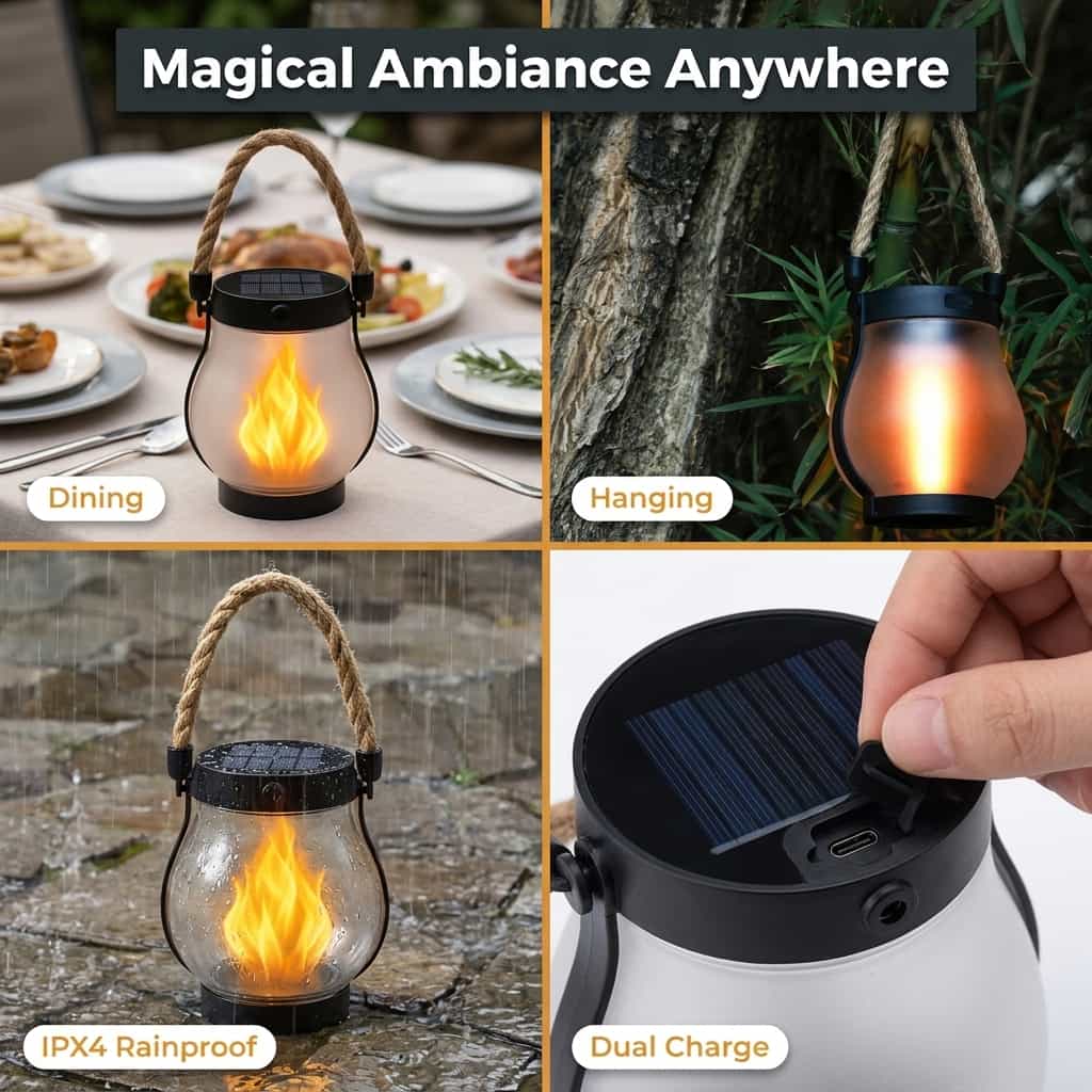 Lanterne Solaire EverFlame – Une Flamme Parfaite, Chaque Nuit
