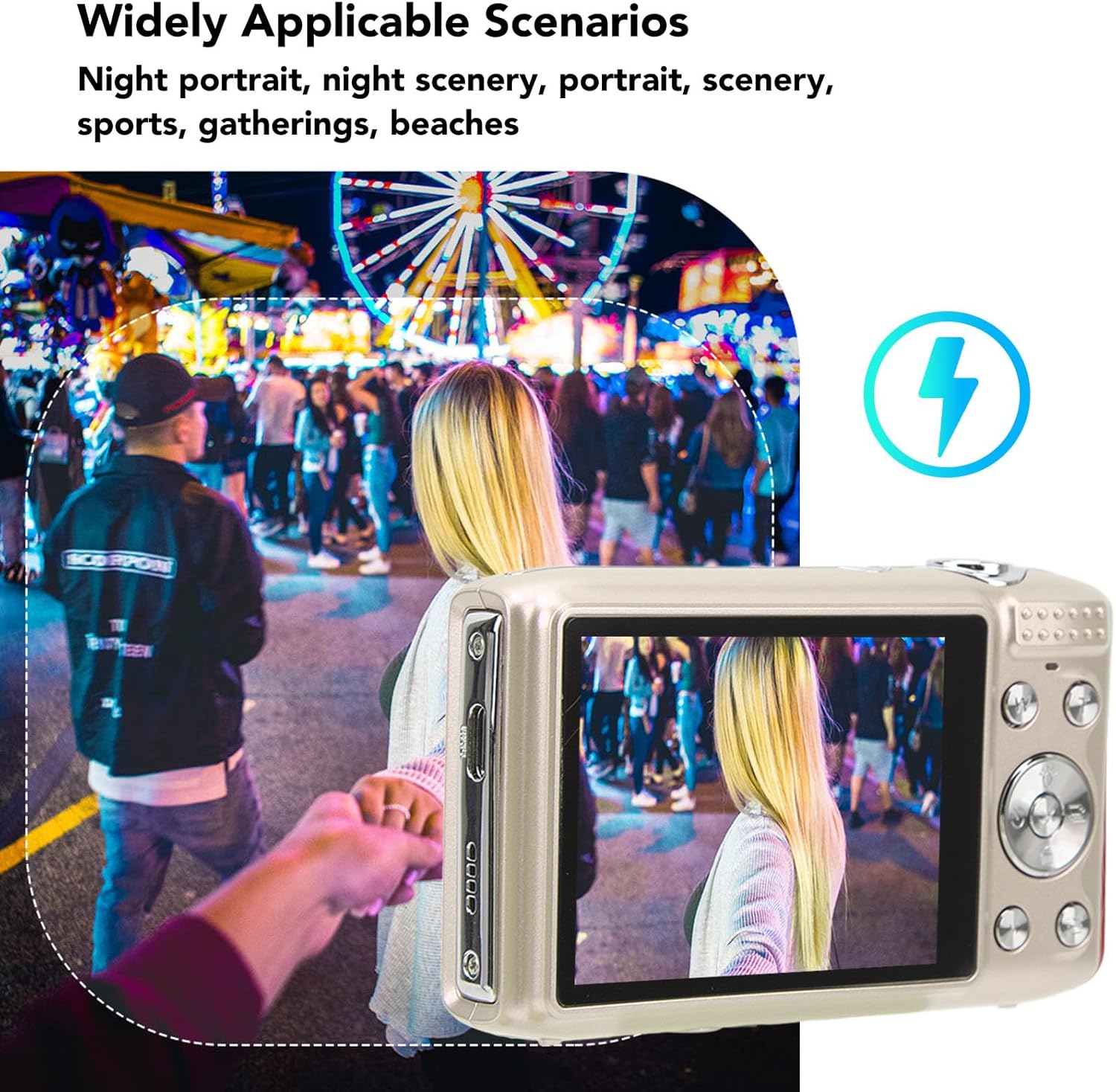 Appareil photo numérique 4K compact avec 58MP et zoom 16x – SnapView