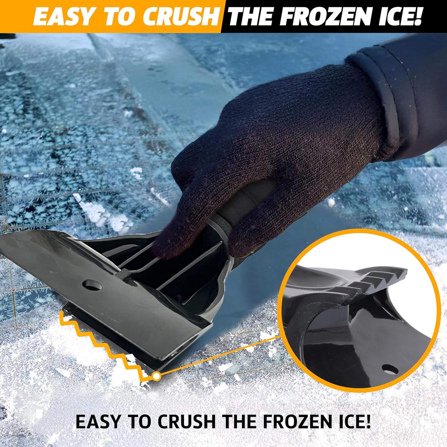 Grattoir à glace pour pare-brise (lot de 2) – Éliminateur de neige et givre Narsago