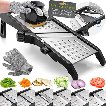 Trancheuse alimentaire avec gants anti-coupure – Outil de cuisine de précision pour une découpe sûre et efficace