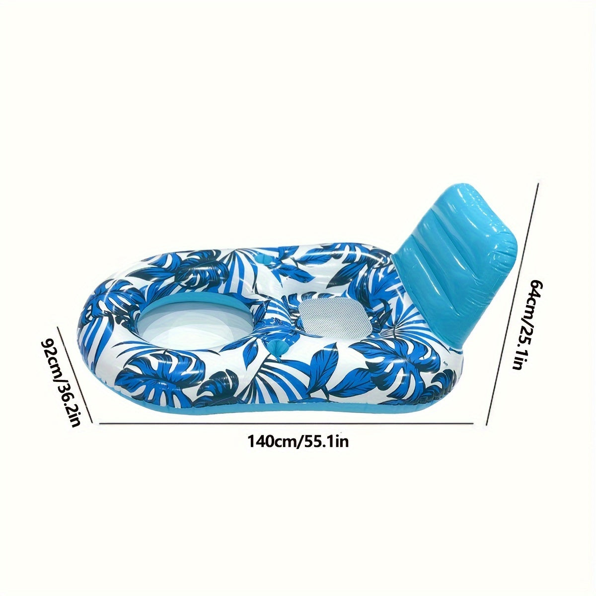 Chaise longue gonflable de piscine avec dossier et porte-gobelets pour flotter en toute détente