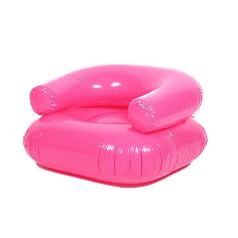 Chaise longue gonflable pour adultes avec design transparent et coussin de confort