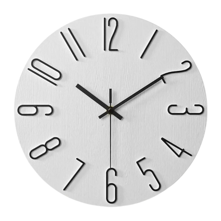 Horloge murale minimaliste | Design en bois noir avec chiffres blancs
