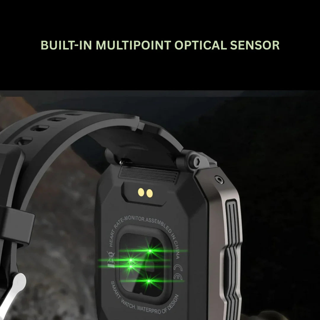 Montre Connectée Tactique Militaire – Ultra Résistante & Autonomie Longue Durée