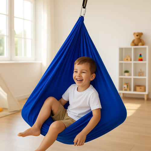 Balançoire sensorielle thérapeutique pour l'autisme – hamac d'intérieur et d'extérieur