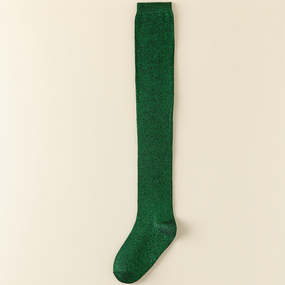 Chaussettes Hautes à Paillettes Brillantes Femme – Mode & Élégance au Quotidien