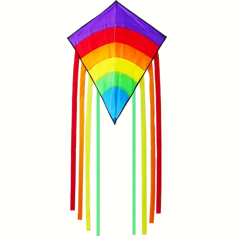 Cerf-volant arc-en-ciel avec de longs rubans colorés pour la plage et les jeux en plein air