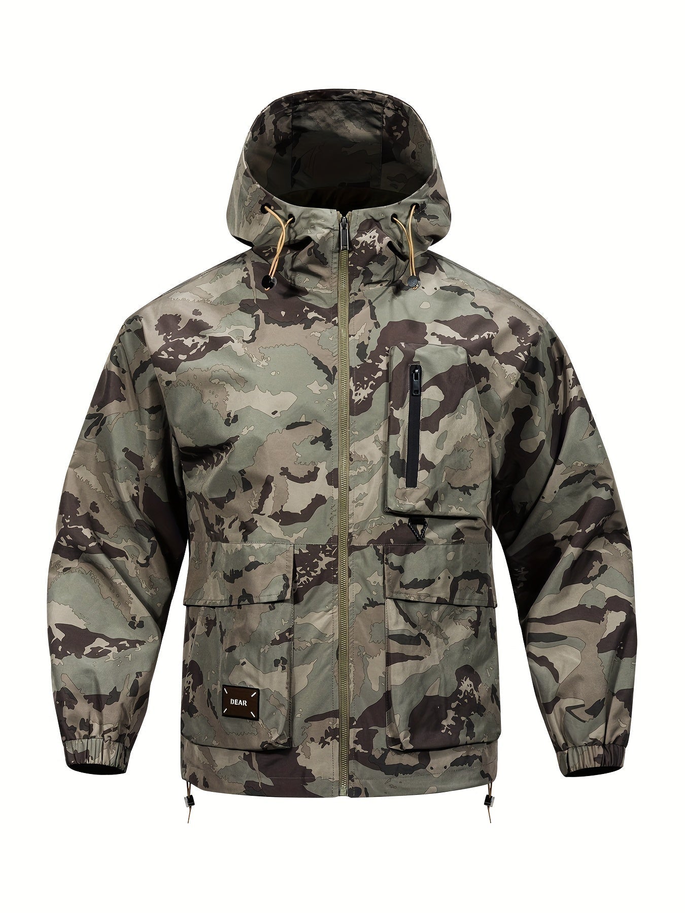 Veste pour homme avec motif camouflage et capuche – décontractée et confortable