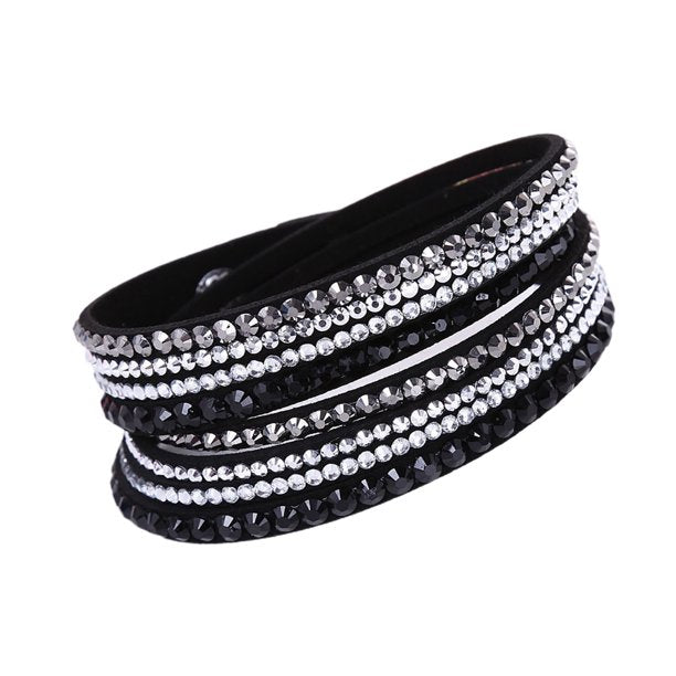 Bracelet superposé pour femmes, bijoux en strass