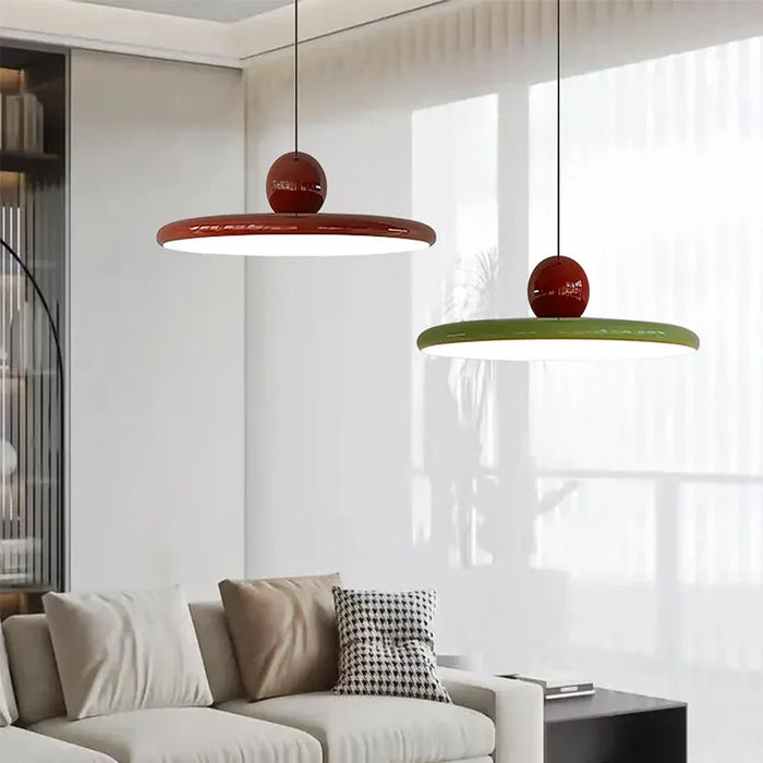 Lampe suspendue moderne | Conception de disque en verre inspirée du Bauhaus