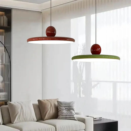 Lampe suspendue moderne | Conception de disque en verre inspirée du Bauhaus