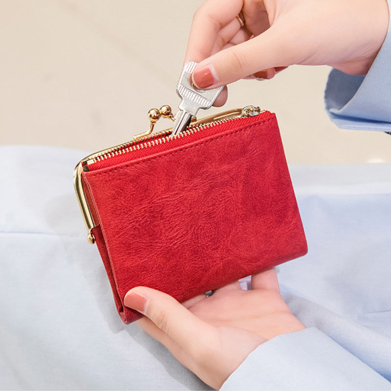 Mini portefeuille court carré pour femmes