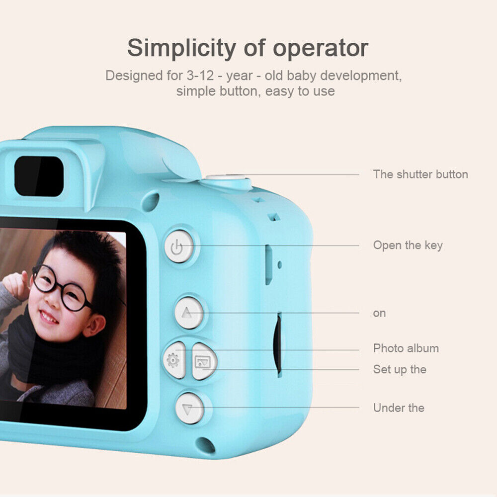 Appareil photo numérique compact pour enfants, rétro, capteur 13 mégapixels, vidéo Full HD 1920×1080, écran LCD IPS 2,0 pouces