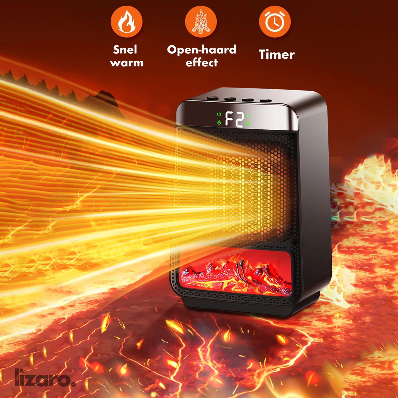 Chauffage électrique NeutralHeat économe en énergie, chauffage rapide et puissant pour grandes pièces avec thermostat numérique