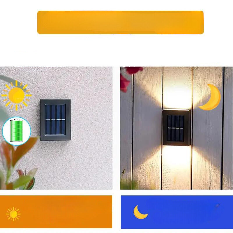 Applique murale solaire moderne | Applique extérieure à double faisceau