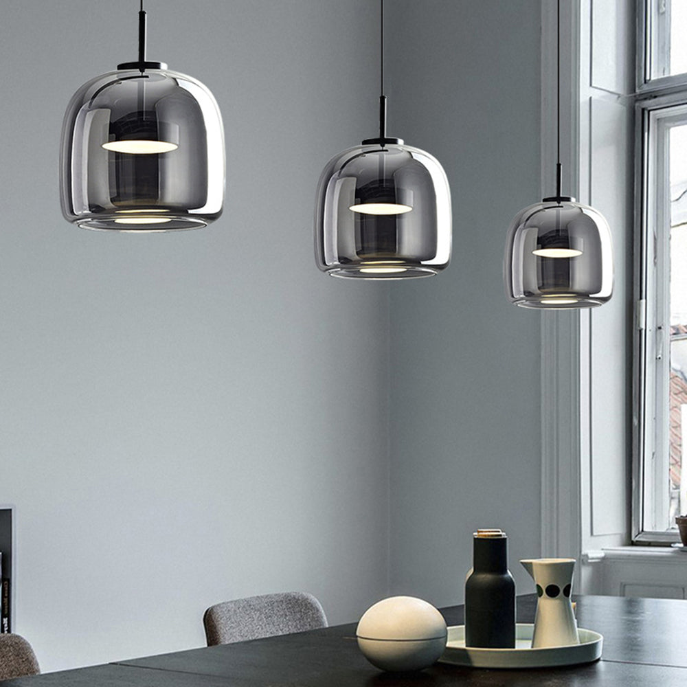 Lampe suspendue rétro Lunara avec une lueur ambrée confortable pour le salon