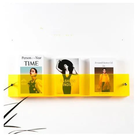 Étagère murale en acrylique ClearLine pour magazines – design transparent et durable, installation facile, disponible en 30/40/50 cm