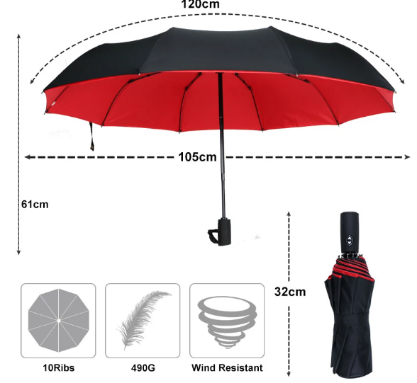 AeroShield | Parapluie Coupe-Vent Tous Temps pour une Protection Extérieure Renforcée