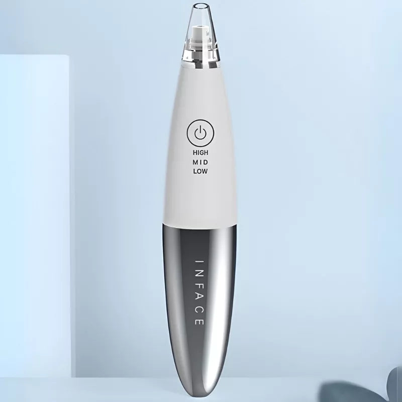 Aspirateur anti-comédons sans fil Dermacleanse – 3 niveaux d'aspiration, rechargeable USB, 4 embouts