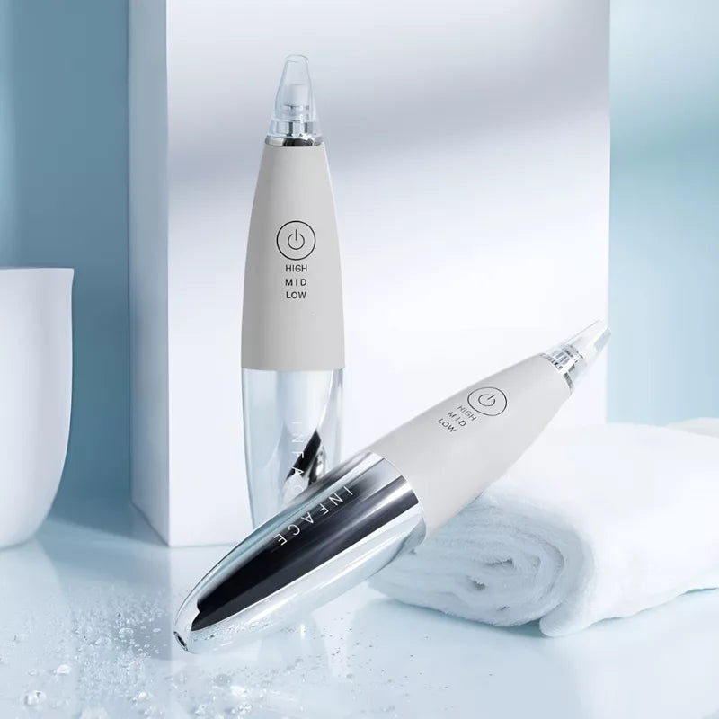 Aspirateur anti-comédons sans fil Dermacleanse – 3 niveaux d'aspiration, rechargeable USB, 4 embouts