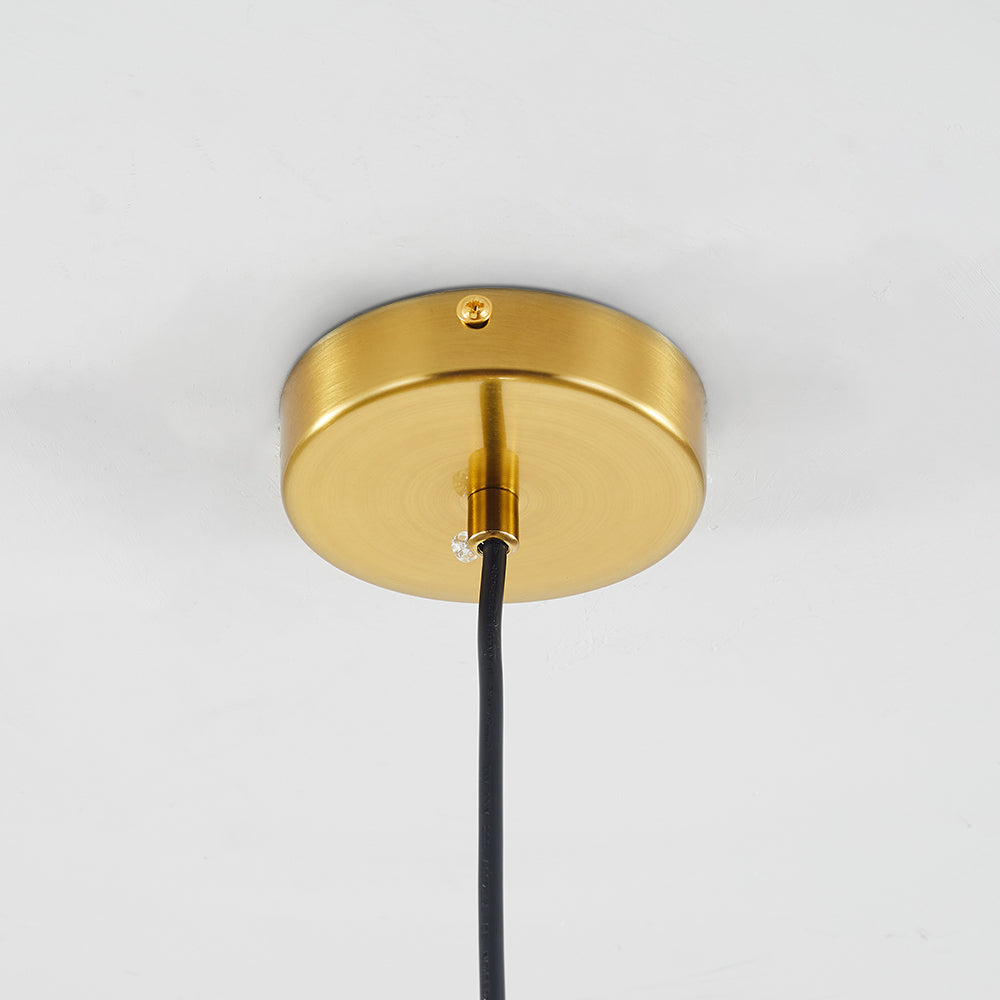 Lampe suspendue en verre moderne | Conception de globe nervuré ambre