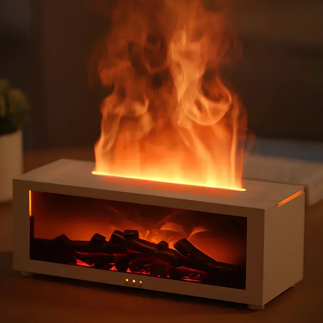 Diffuseur d'arômes à effet flamme — flamme 3D de vapeur d'eau et effet braises