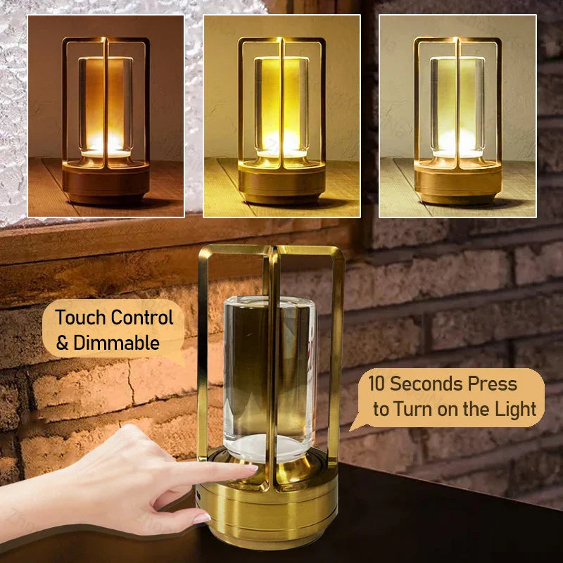 Lampe de table et table de chevet nordique sans fil moderne avec contrôle tactile