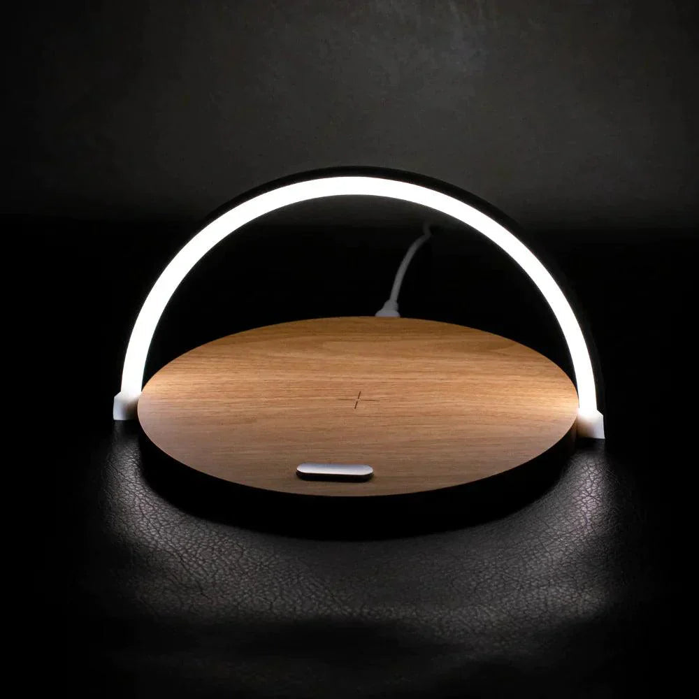 Lampe de chevet avec chargeur sans fil, lampe de chevet sans fil avec charge rapide Qi 10W, lampe de chevet LED à intensité variable