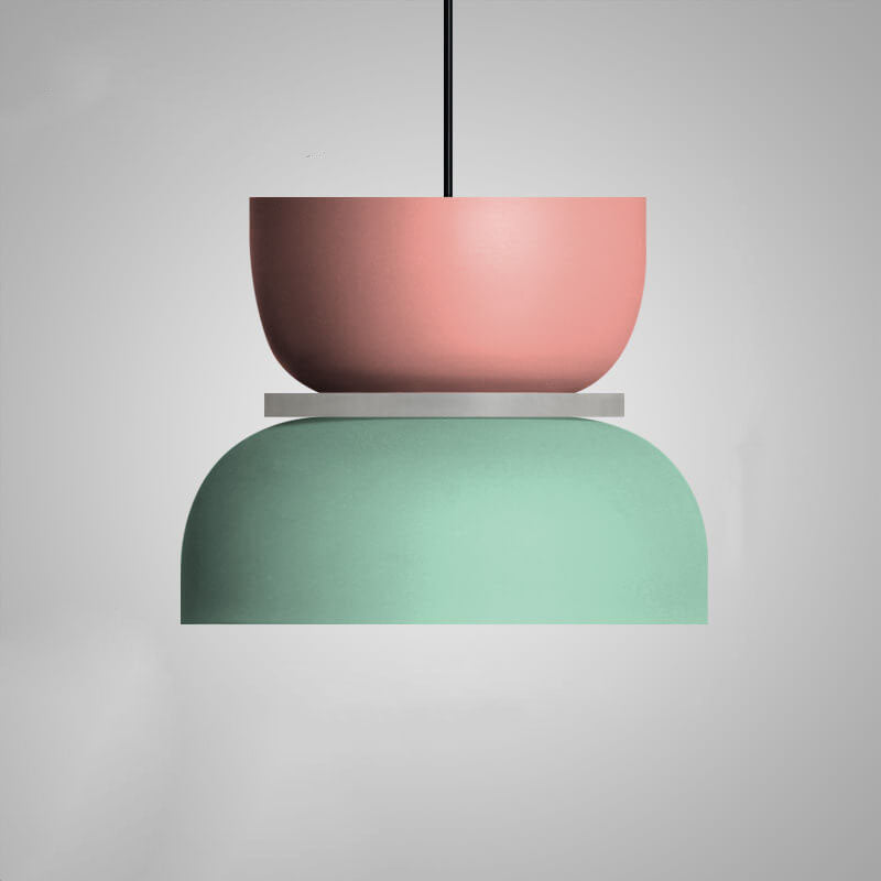 Suspension dôme bicolore en alliage de zinc nordique LED 1 lumière