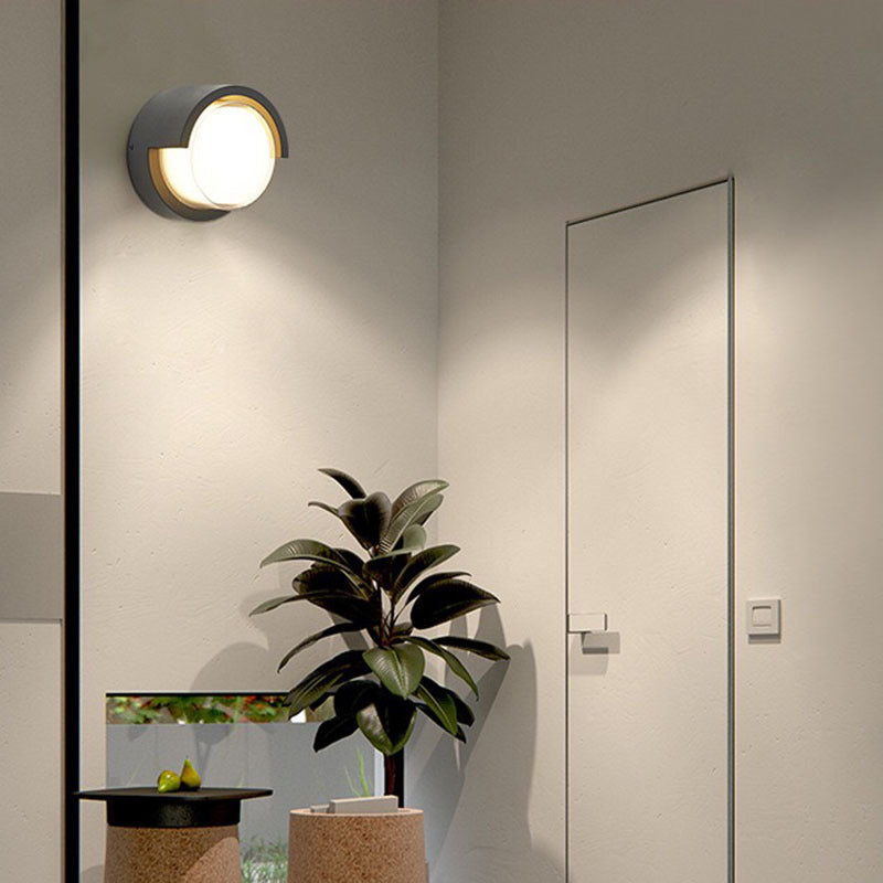 Applique d'extérieur LED ronde ou carrée noire ou blanche 3W-8W IP54 façade terrasse éclairage extérieur moderne | Sansotis