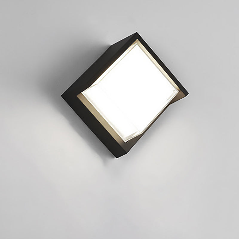 Applique d'extérieur LED ronde ou carrée noire ou blanche 3W-8W IP54 façade terrasse éclairage extérieur moderne | Sansotis
