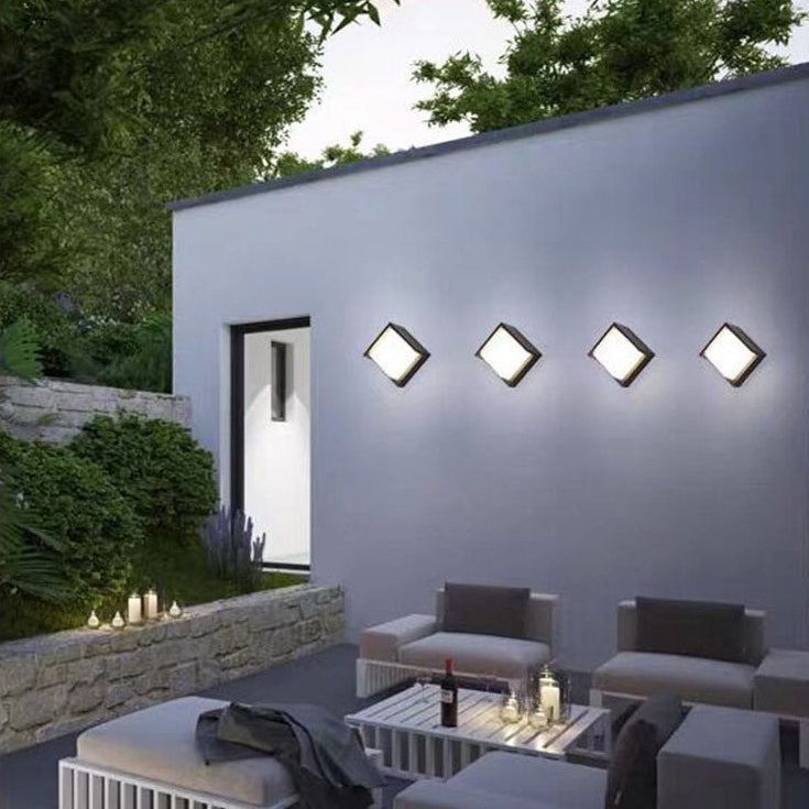 Applique d'extérieur LED ronde ou carrée noire ou blanche 3W-8W IP54 façade terrasse éclairage extérieur moderne | Sansotis