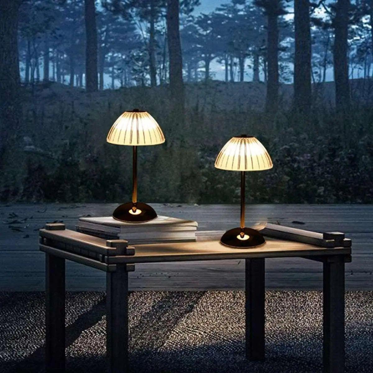 Lampe de chevet LED sans fil, dôme acrylique doré, tactile, 3 couleurs, batterie 2000 mAh