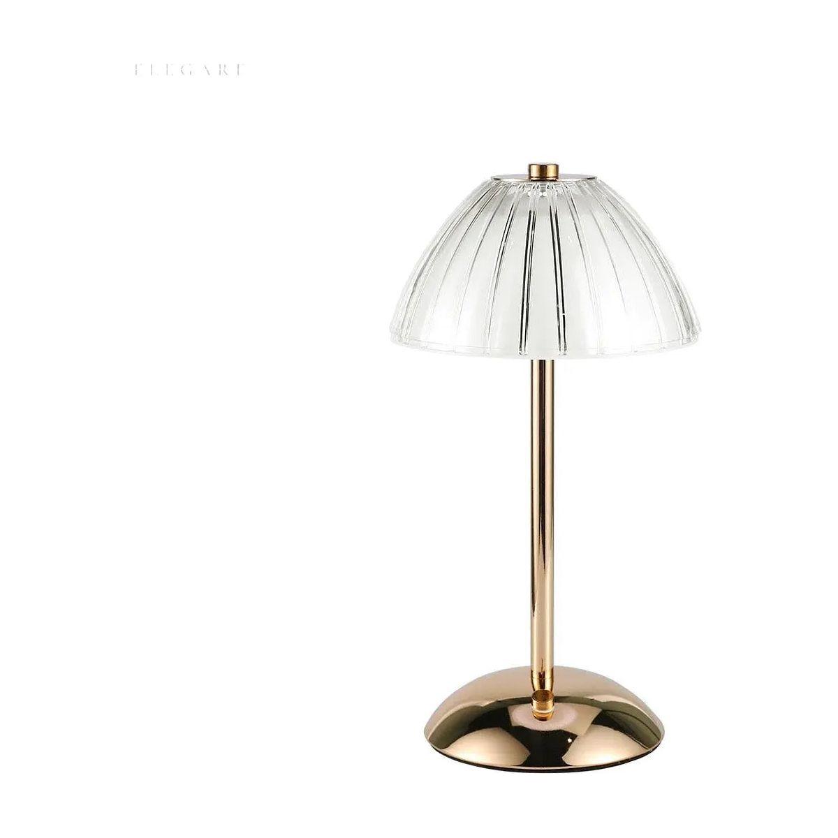 Lampe de chevet LED sans fil, dôme acrylique doré, tactile, 3 couleurs, batterie 2000 mAh