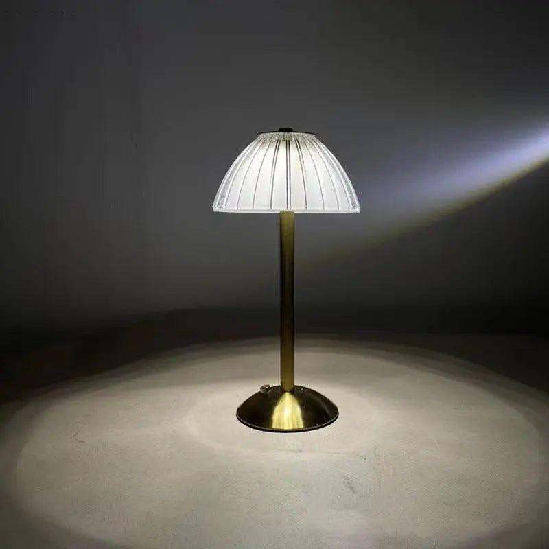 Lampe de chevet LED sans fil, dôme acrylique doré, tactile, 3 couleurs, batterie 2000 mAh