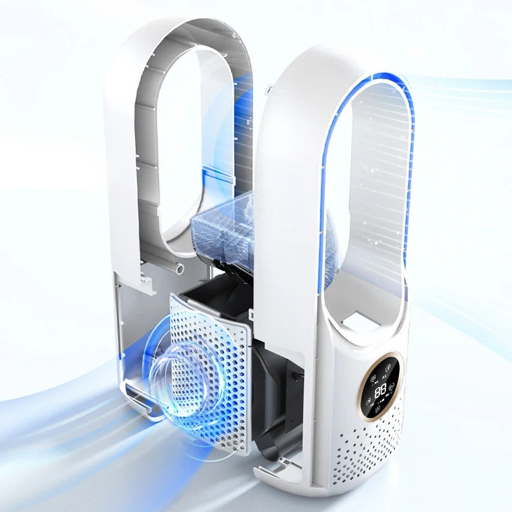 Vue latérale du climatiseur portable