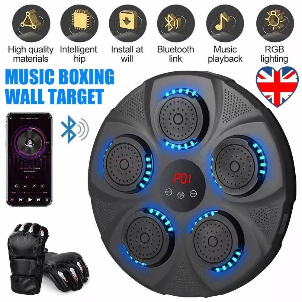 Machine de Boxe Musicale – Appareil de Boxe Mural Bluetooth avec LED & Entraînement Réactif