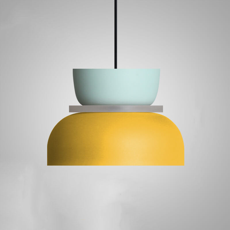 Suspension dôme bicolore en alliage de zinc nordique LED 1 lumière