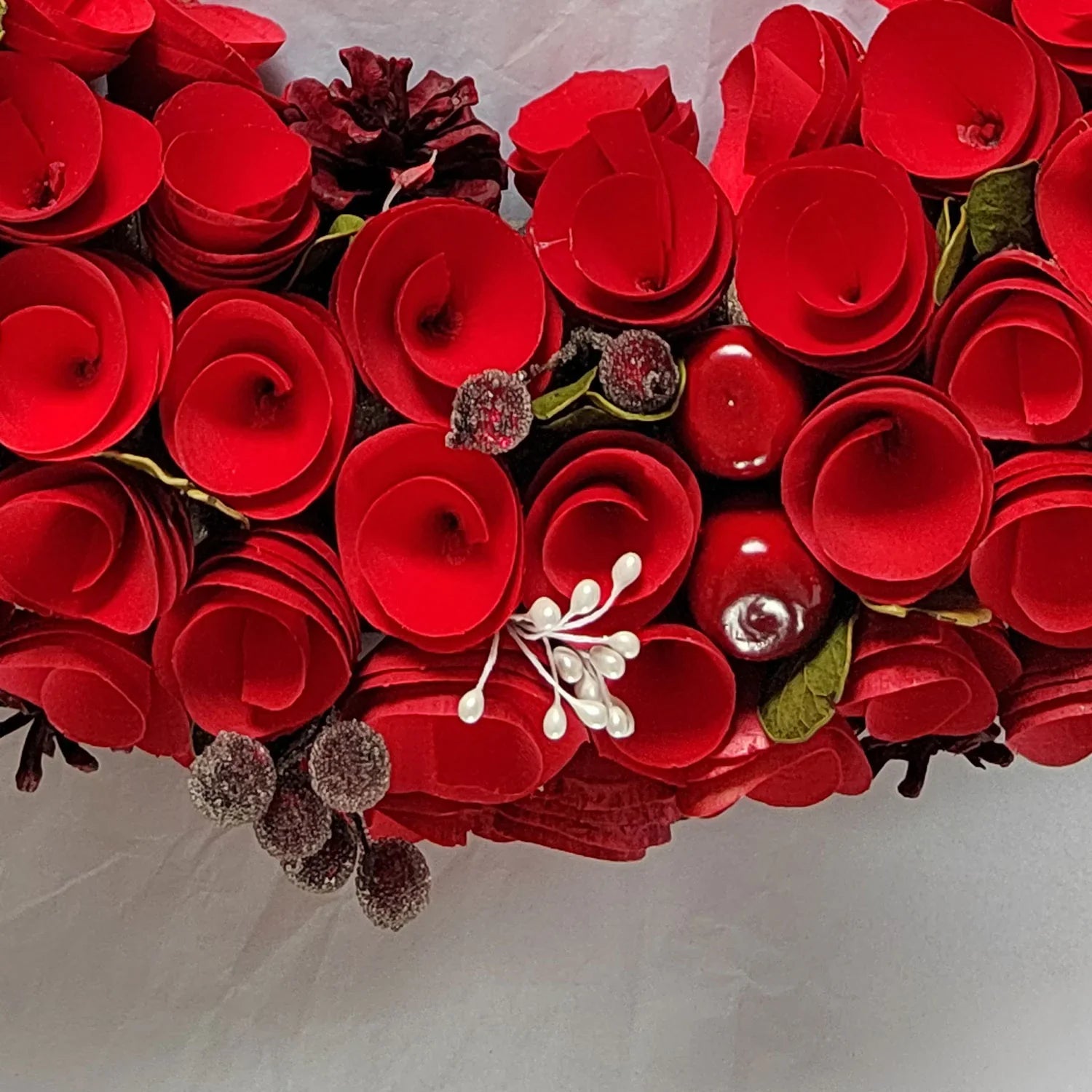 Couronne de Luxe Neo 50 cm – Extra Large avec Roses Rouges