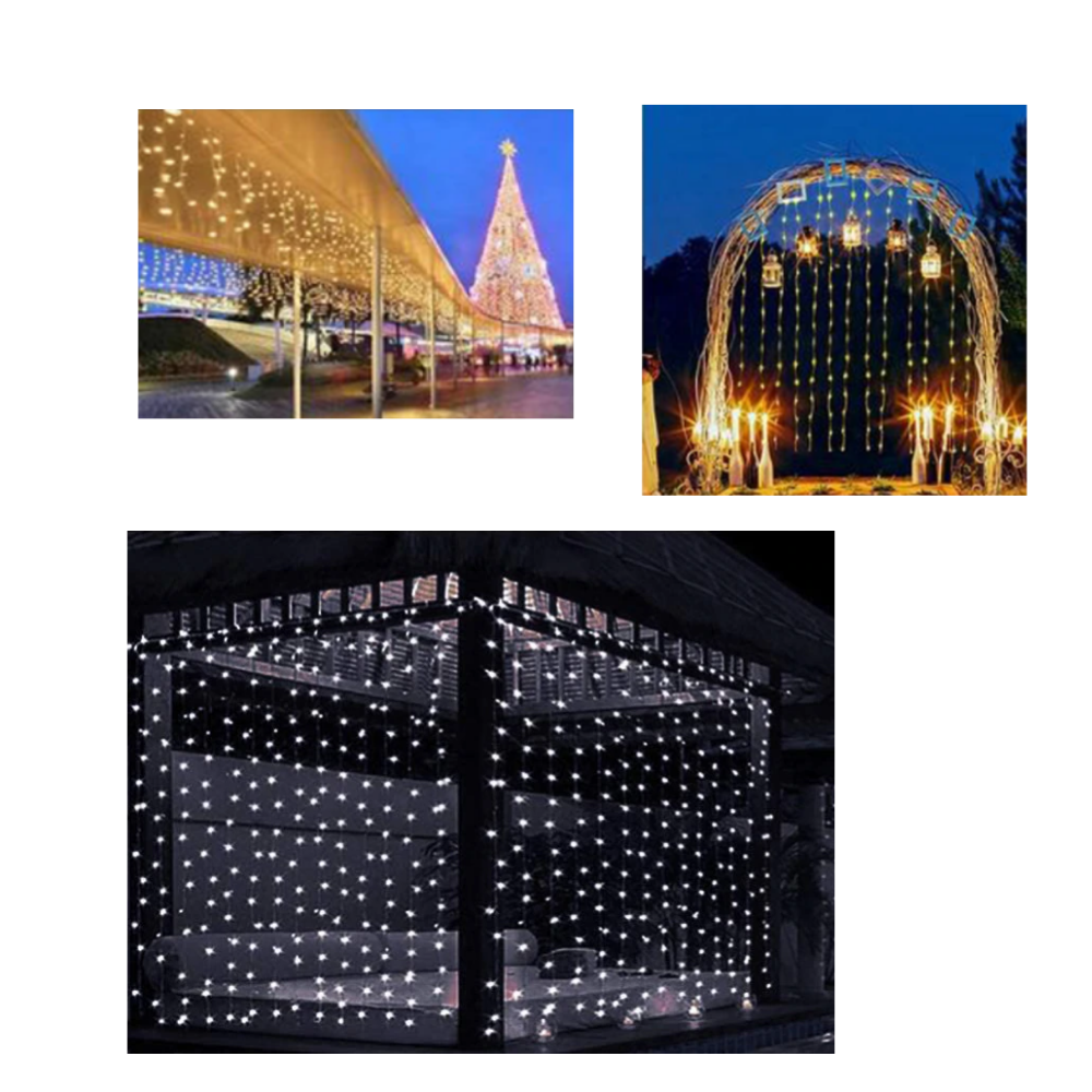 Rideau à guirlandes lumineuses avec télécommande