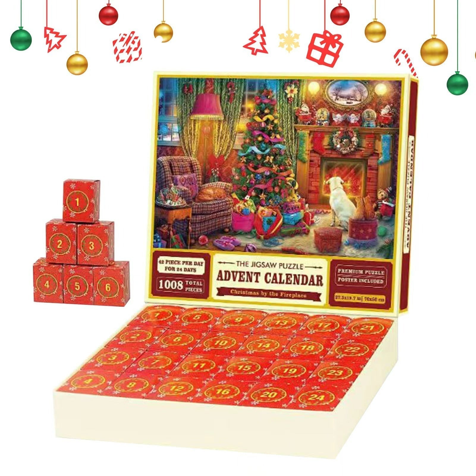 Calendrier de l'Avent de puzzles de Noël 1000 pièces - Cadeau de Noël