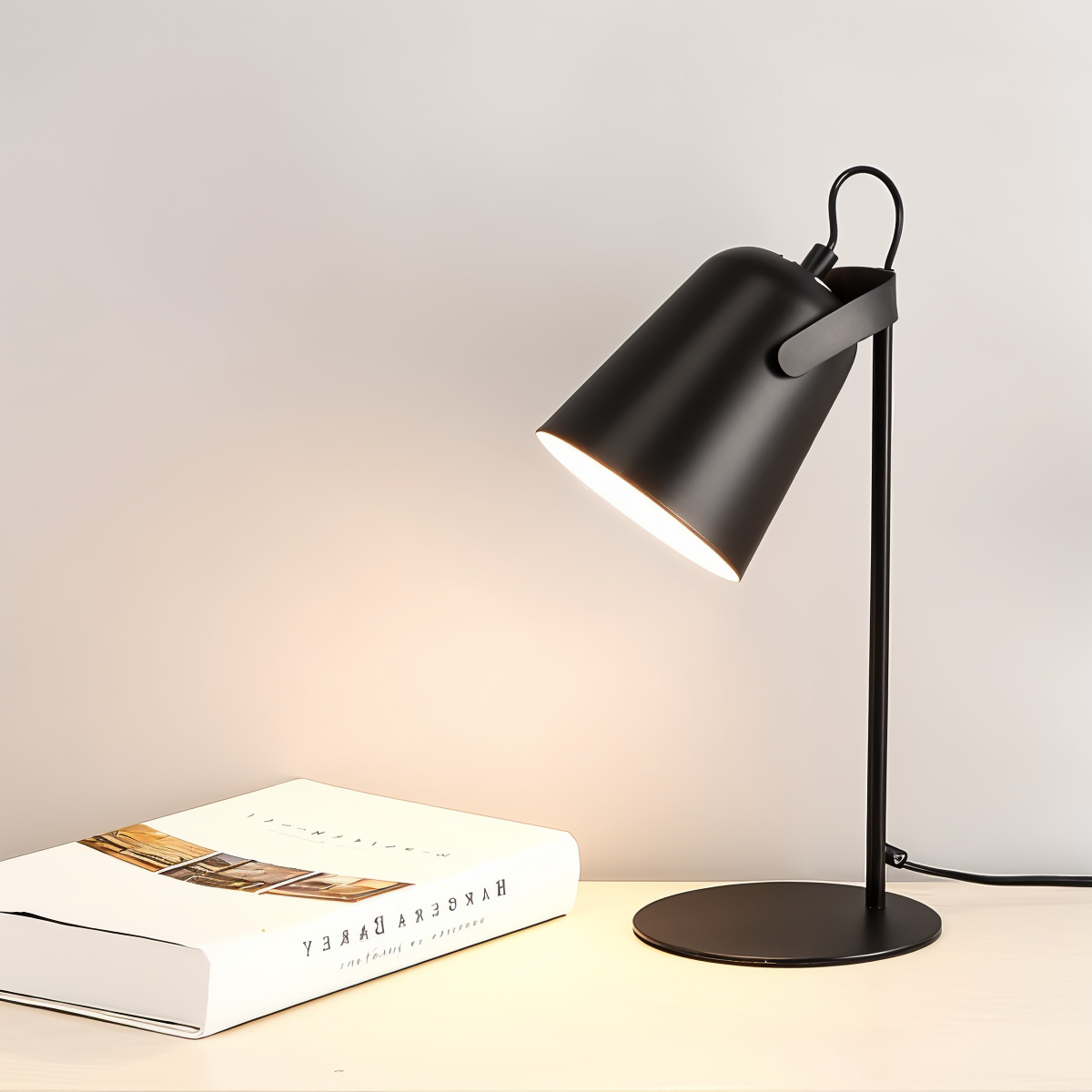 Lampe de bureau Macaron – Lampe de table réglable jaune nordique pour lire et étudier